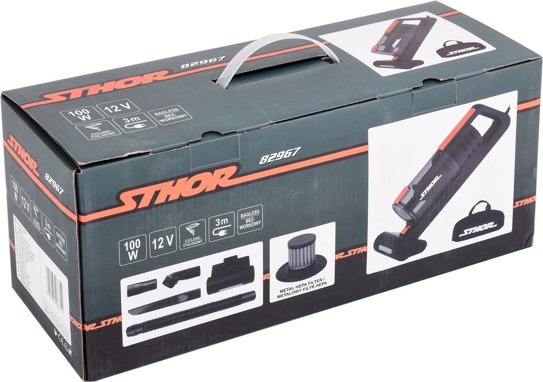 CAR VACUUM CLEANER 12V 100W TURBO BRUSH (82967)
