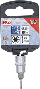 BIT SOCKET | 6.3 MM (1/4") DRIVE | T-STAR (FOR TORX) T8 (2589)