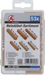 WOODEN DOWEL ASSORTMENT | Ø 5-10 MM | 53 PCS. (88162)