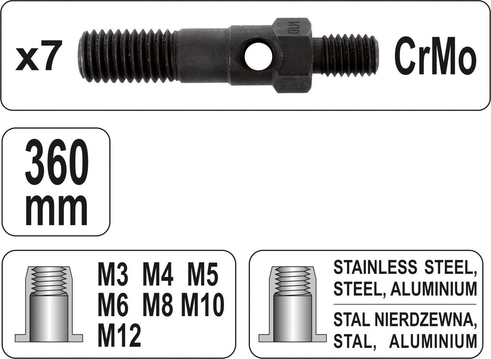 HAND RIVETER NUT M3-M12 (YT-36127)
