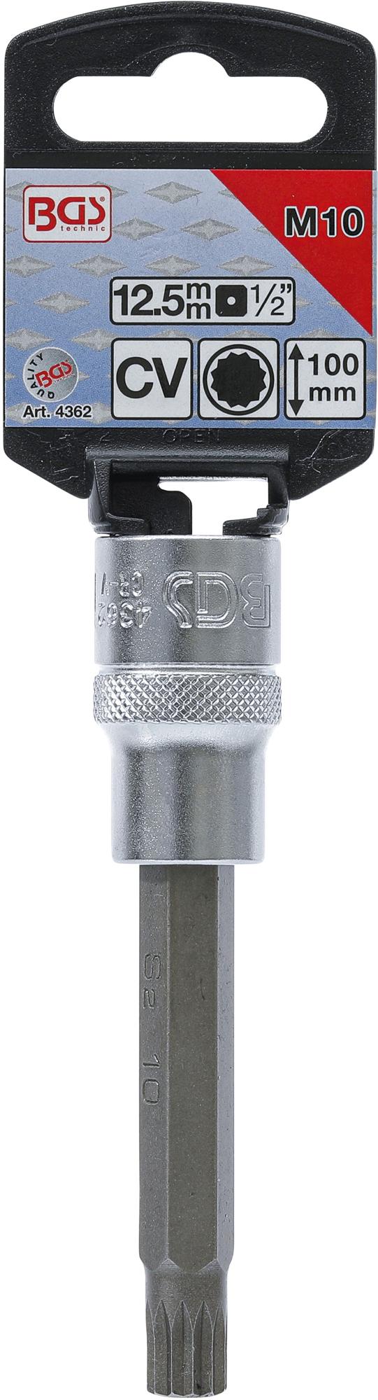 BIT SOCKET | LENGTH 100 MM | 12.5 MM (1/2") DRIVE | SPLINE (FOR XZN) | M10 (4362)