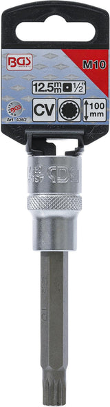BIT SOCKET | LENGTH 100 MM | 12.5 MM (1/2") DRIVE | SPLINE (FOR XZN) | M10 (4362)