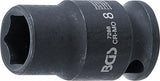 IMPACT SOCKET, HEXAGON | 6.3 MM (1/4") DRIVE | 8 MM (7288)