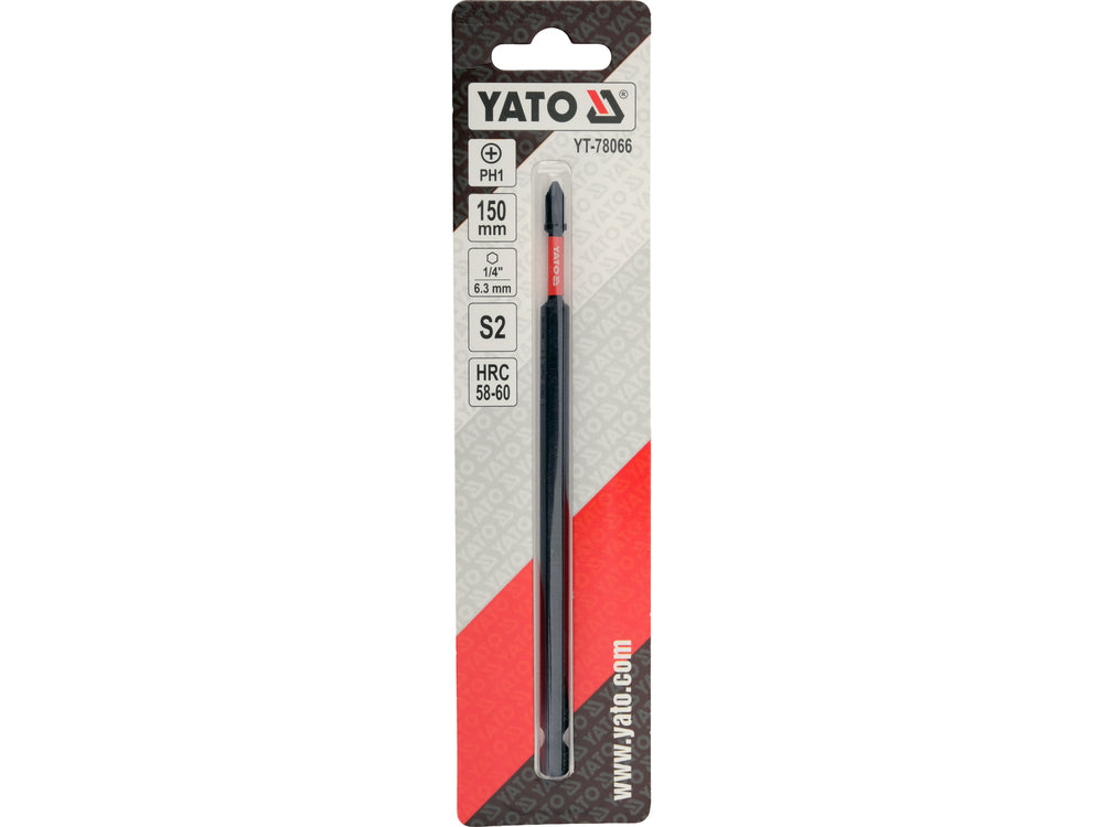 IMPACT BIT 150 MM LONG | 1/4" | PH1 | 1 PC (YT-78066)