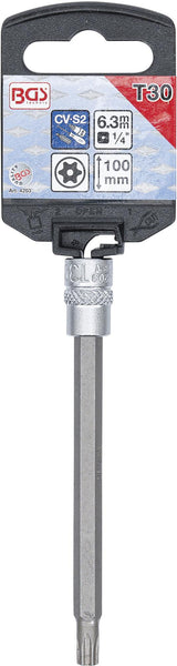 BIT SOCKET | LENGTH 100 MM | 6.3 MM (1/4") DRIVE | T-STAR TAMPERPROOF (FOR TORX) T30 (4203)