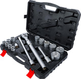 SOCKET SET | WITH REVERSIBLE RATCHET, EXTENDABLE | 20 MM (3/4") DRIVE | 19 - 50 MM | 16 PCS. (71024)