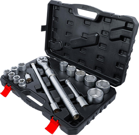 SOCKET SET | WITH REVERSIBLE RATCHET, EXTENDABLE | 20 MM (3/4") DRIVE | 19 - 50 MM | 16 PCS. (71024)