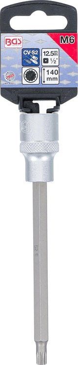BIT SOCKET | LENGTH 140 MM | 12.5 MM (1/2") DRIVE | SPLINE (FOR XZN) | M6 (4331)