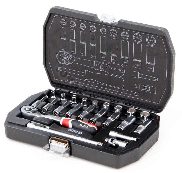 SOCKET SET 1/4" 23PCS (YT-14451)