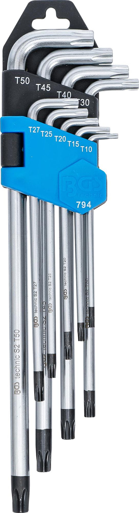 L-TYPE WRENCH SET | EXTRA LONG | T-STAR TAMPERPROOF (FOR TORX) T10 - T50 | 9 PCS. (794)