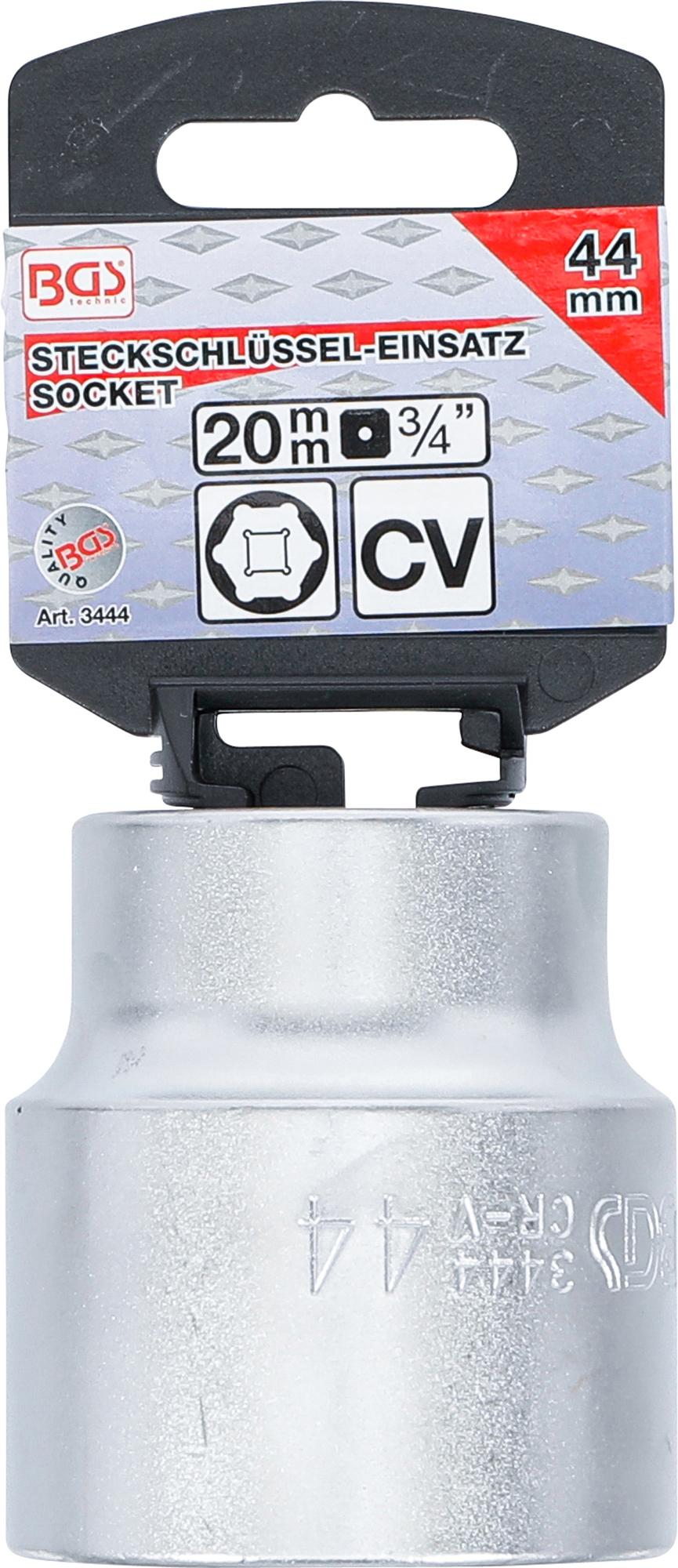 SOCKET, HEXAGON | 20 MM (3/4") DRIVE | 44 MM (3444)