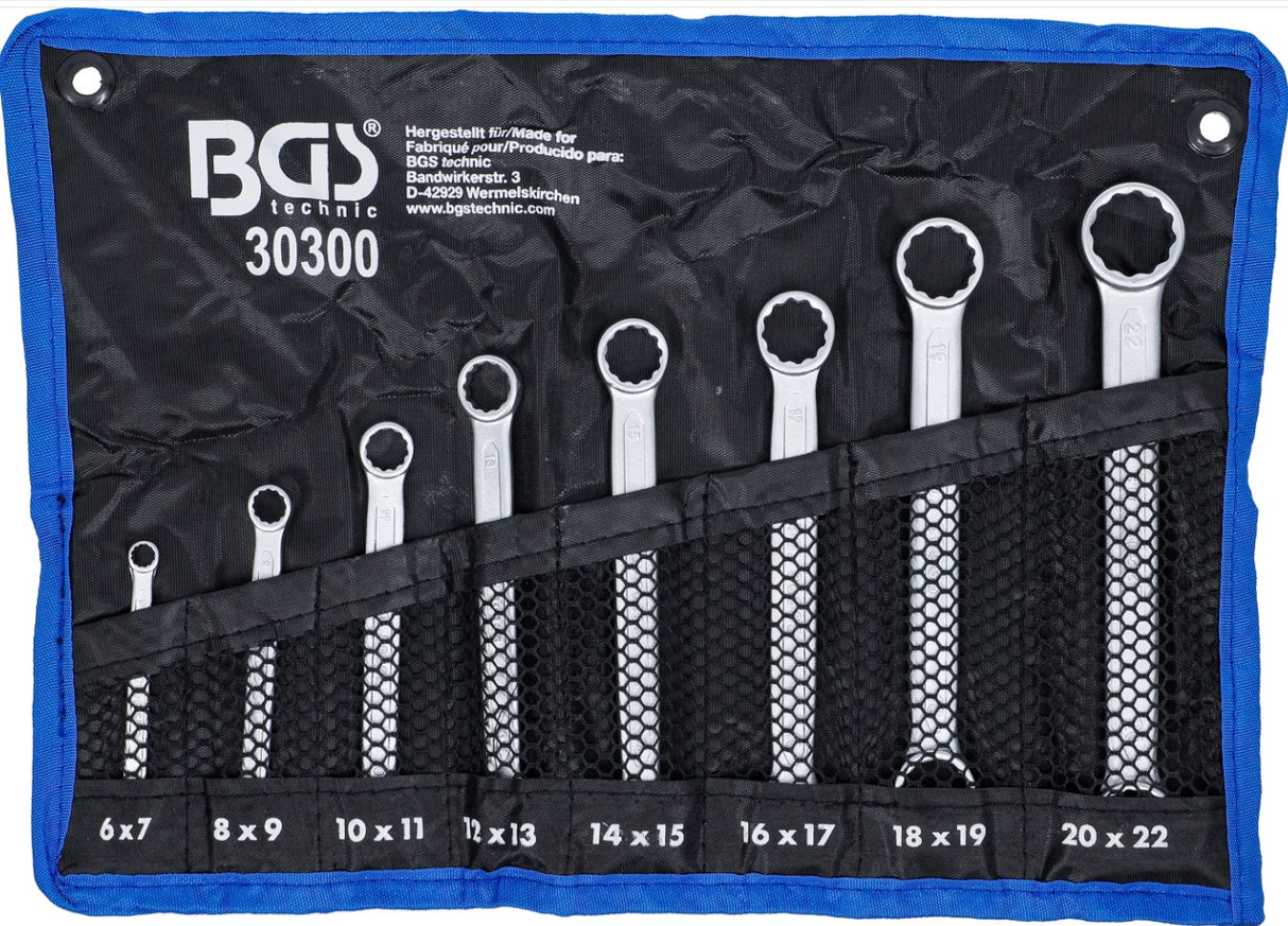 DOUBLE RING SPANNER SET | EXTRA FLAT | 6-22 MM | 8 PCS. (30300)
