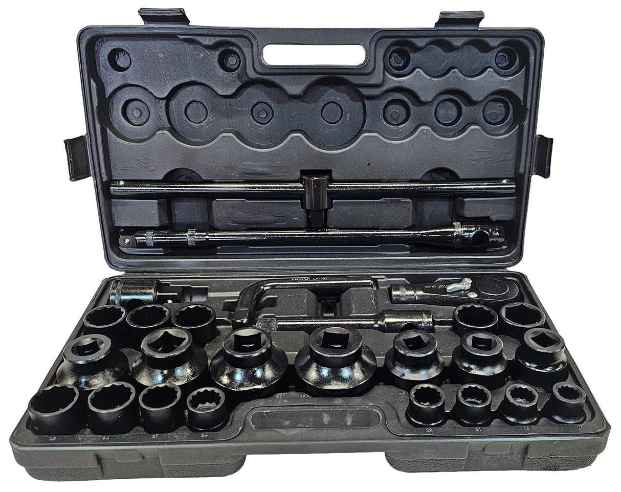 IMPACT SOCKET SET | CR-MO | 12-POINT | 25 MM (1") | 20 MM (3/4") | 26 PCS. (H4221226)