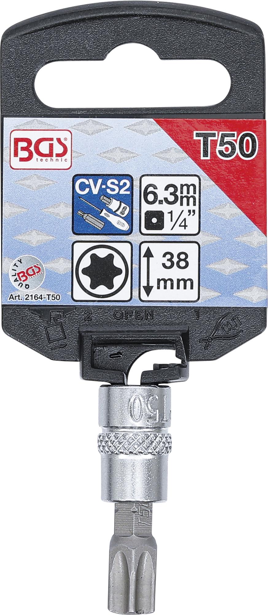 BIT SOCKET | 6.3 MM (1/4") DRIVE | T-STAR (FOR TORX) T50 (2164-T50)