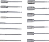 SOCKET SET, HEXAGON | EXTRA LONG | 6.3 MM (1/4") DRIVE | FOR ELECTRIC DRILLS | 5.5 - 19 MM | 15 PCS. (70147)