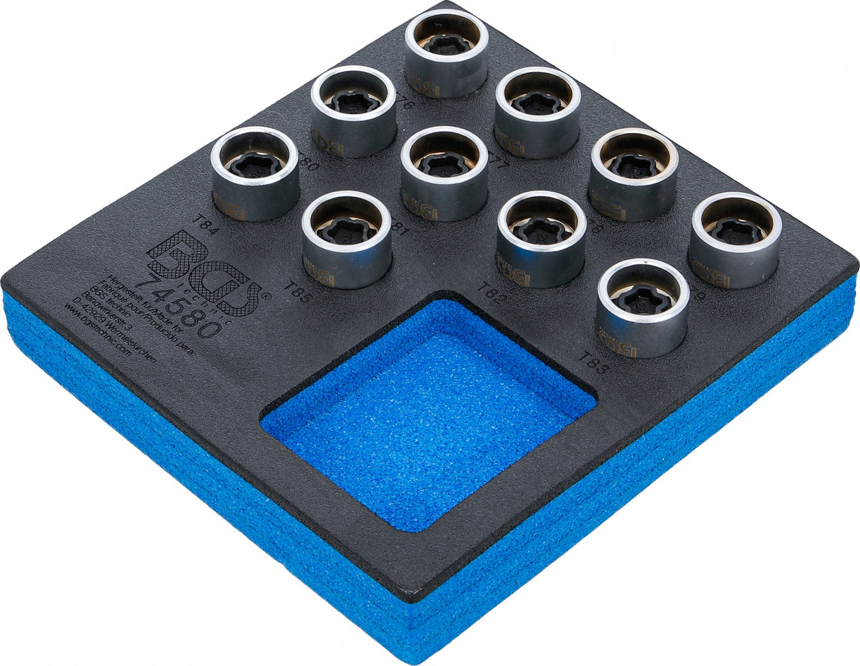 TOOL TRAY 1/6: RIM LOCK SOCKET SET FOR TESLA | 10 PCS. (74580B)