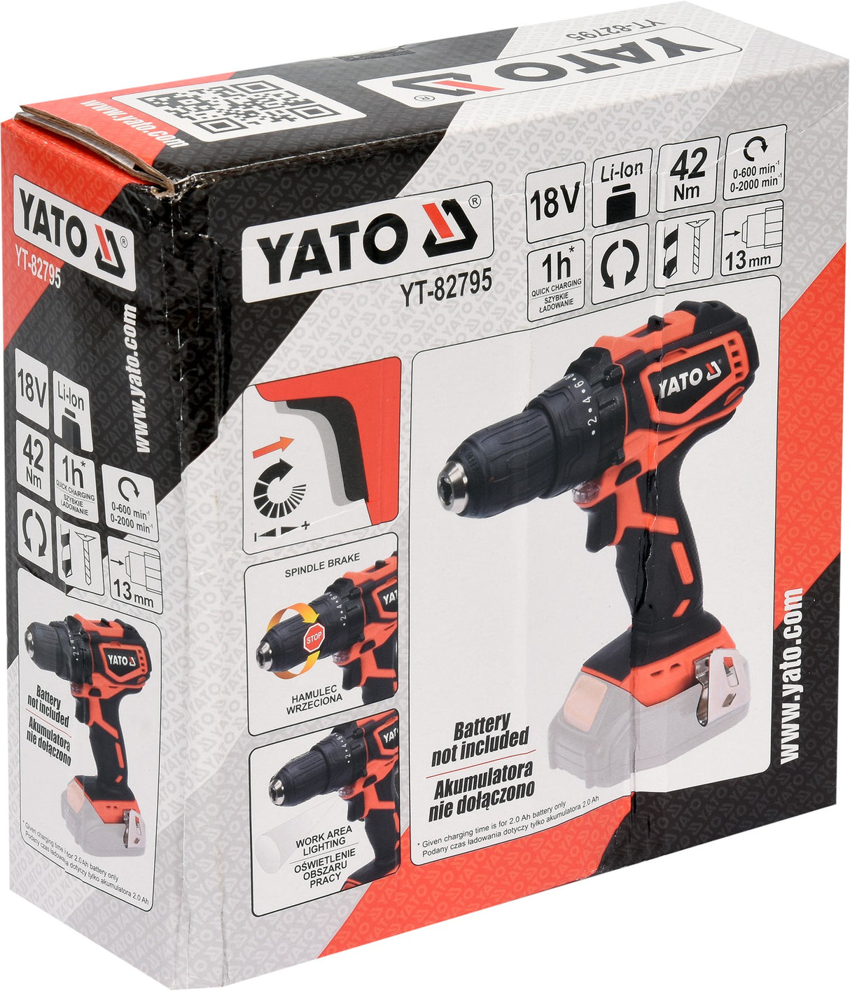 DRILL DRIVER 18V BL MOTOR 42NM - BODY (YT-82795)