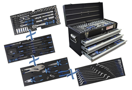 METAL WORKSHOP TOOL CASE | 3 DRAWERS | WITH 143 TOOLS (3318)