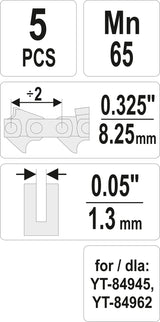 LINKS FOR CHAIN 0,325" 0,05 SET 5PCS (YT-84976)