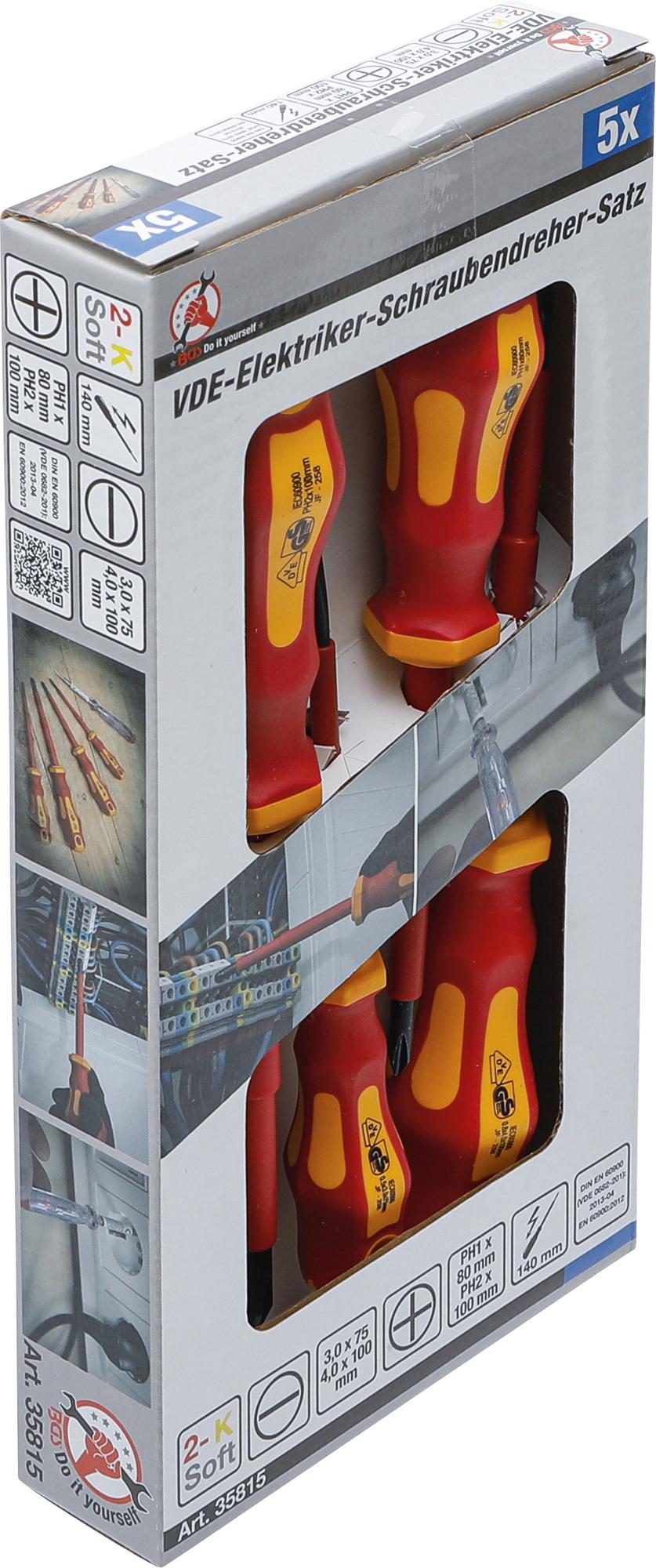 VDE ELECTRICIAN'S SCREWDRIVER SET | SLOT SL / CROSS SLOT | 5 PCS. (35815)