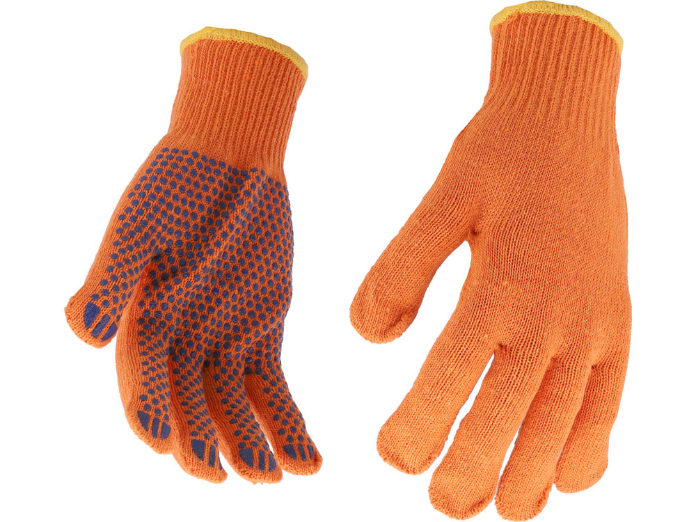 COTTON GLOVES, PVC DOTS, "SFD" (74102)