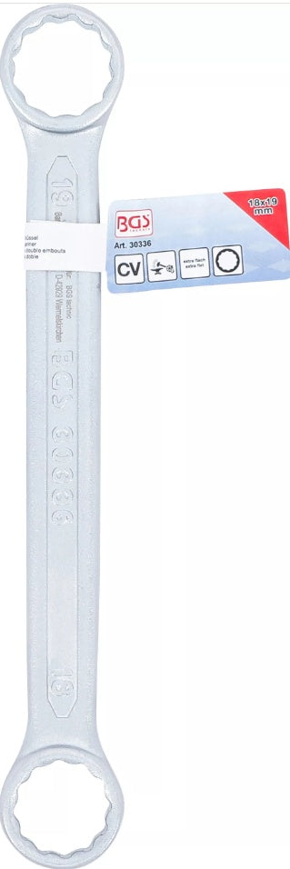 DOUBLE RING SPANNER | EXTRA FLAT | 18 X 19 MM (30336)
