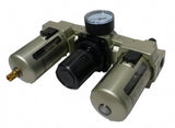 MOISTURE SEPARATOR, REGULATOR WITH PRESSURE GAUGE AND OILER 1/2", MAXI (LG-15)