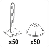 TILE LEVELING SYSTEM / STRIPS AND CUPS FOR TILE LEVELING | 50+50 PCS | 100 PCS. (04683)