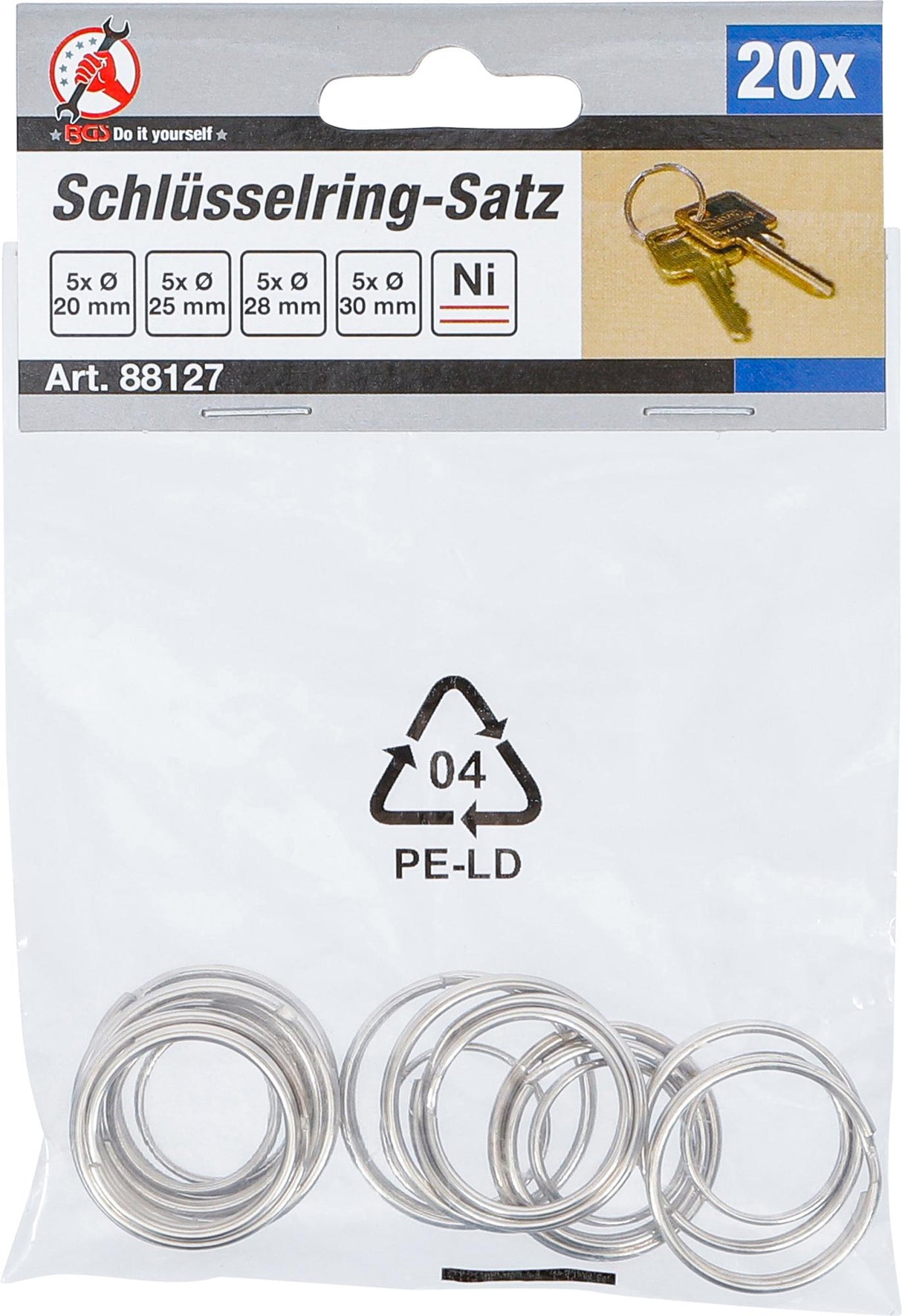 KEY RING ASSORTMENT | 20 PCS. (88127)