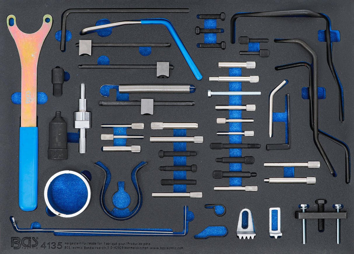 TOOL TRAY 3/3: ENGINE TIMING TOOL SET | FOR FIAT, FORD, CITROËN, PEUGEOT (4135)