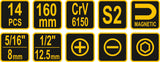 14PCS IMPACT SCREWDRIVER SET (65124)