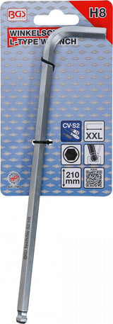 L-TYPE WRENCH | EXTRA LONG | INTERNAL HEXAGON / INTERNAL HEXAGON WITH BALL HEAD 8 MM (790-8)