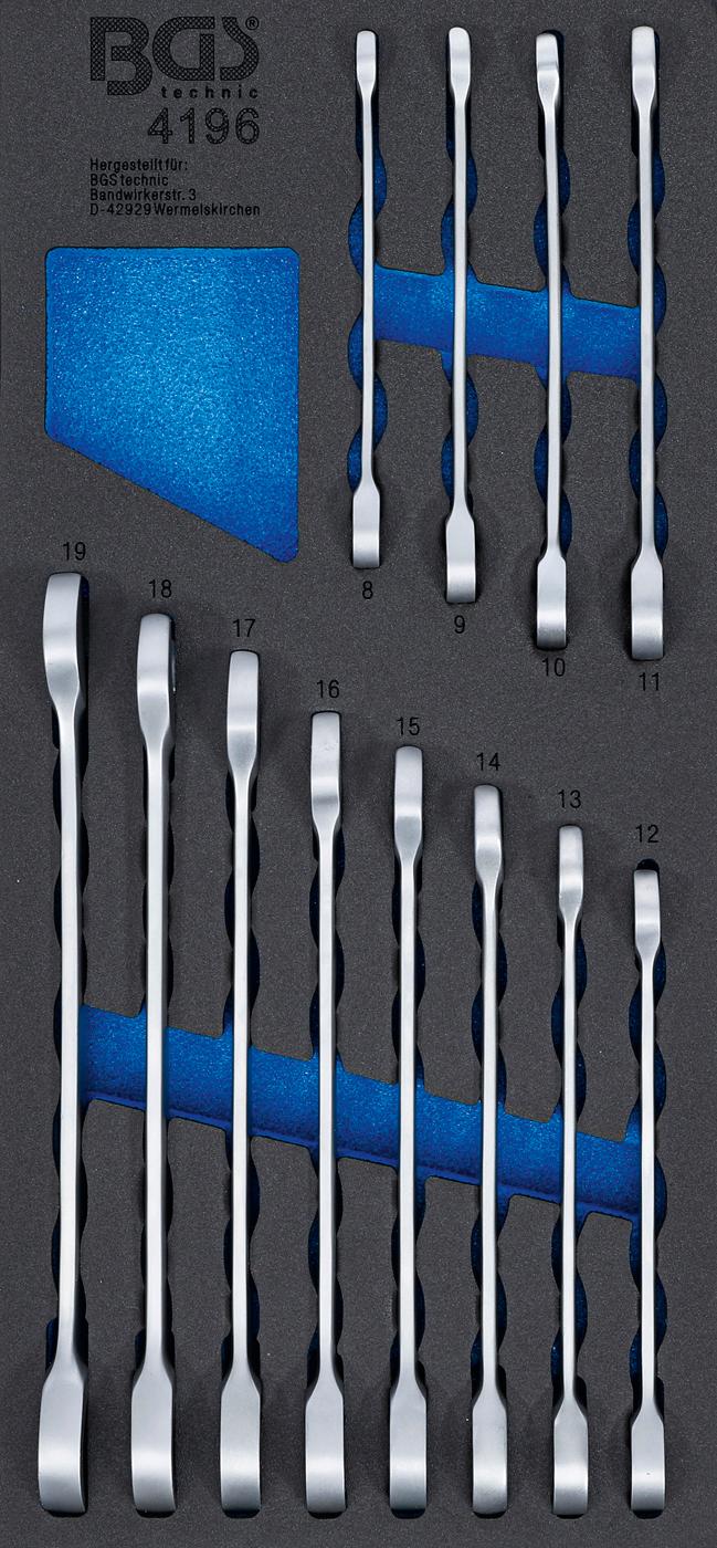 TOOL TRAY 1/3: RATCHET COMBINATION WRENCH SET | 8 - 19 MM | 12 PCS. (4196)