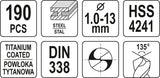 TWIST DRILL BIT SET 190PCS 1-13MM (YT-44677)
