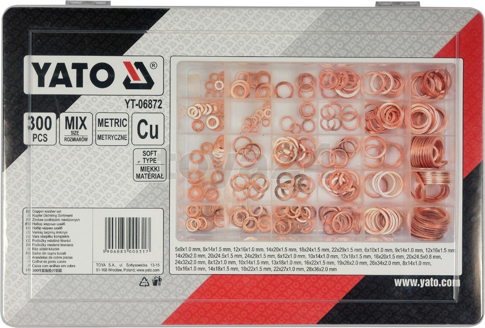 300 PCS COPPER SEALING RINGS (SOFT) (YT-06872)