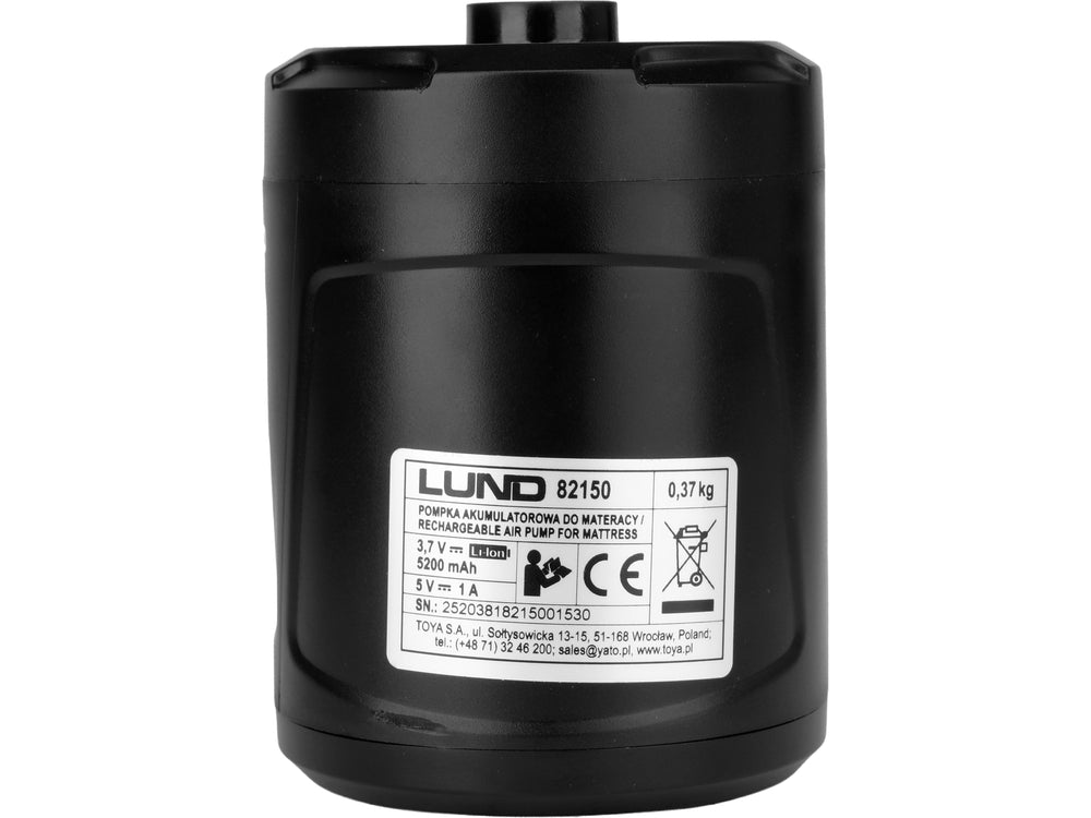 RECHARGEABLE AIR PUMP FOR MATTRESSES, BOATS, ETC. | 280L/MIN (82150)