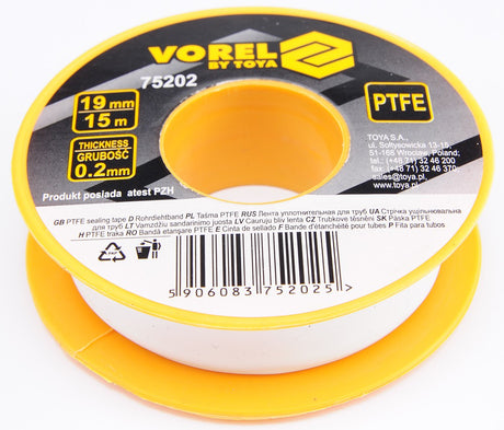 PTFE TAPE 15MX19MMX0.2MM (75202)