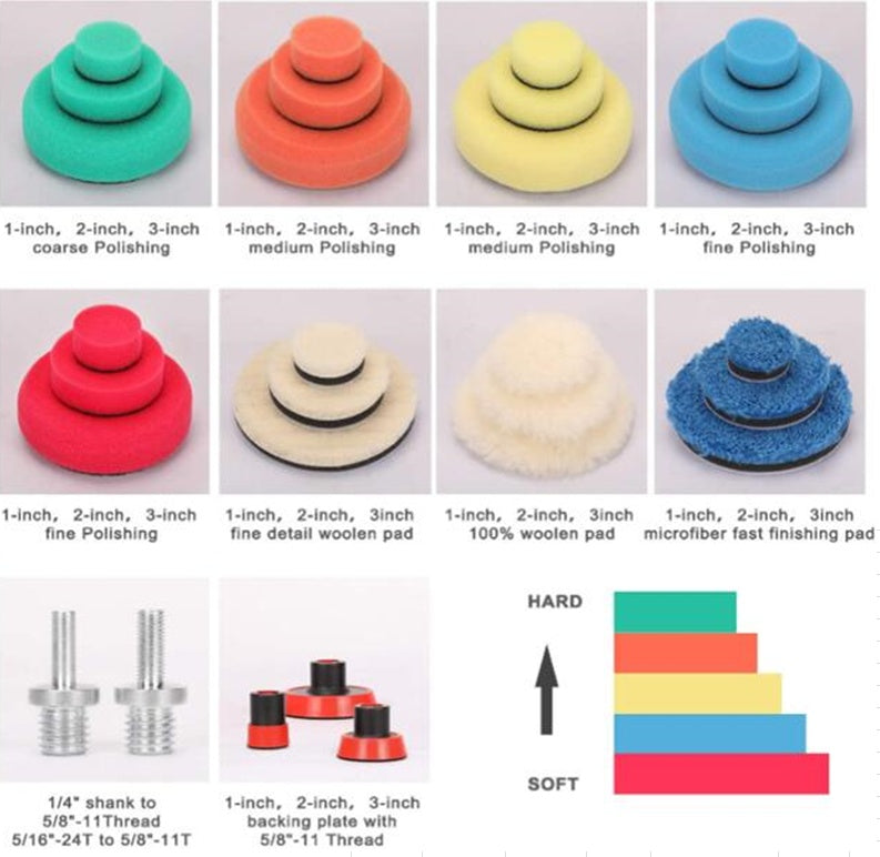 GRINDING, POLISHING, WAXING, SEALING GLAZE KIT | 29 PCS. (P29A)