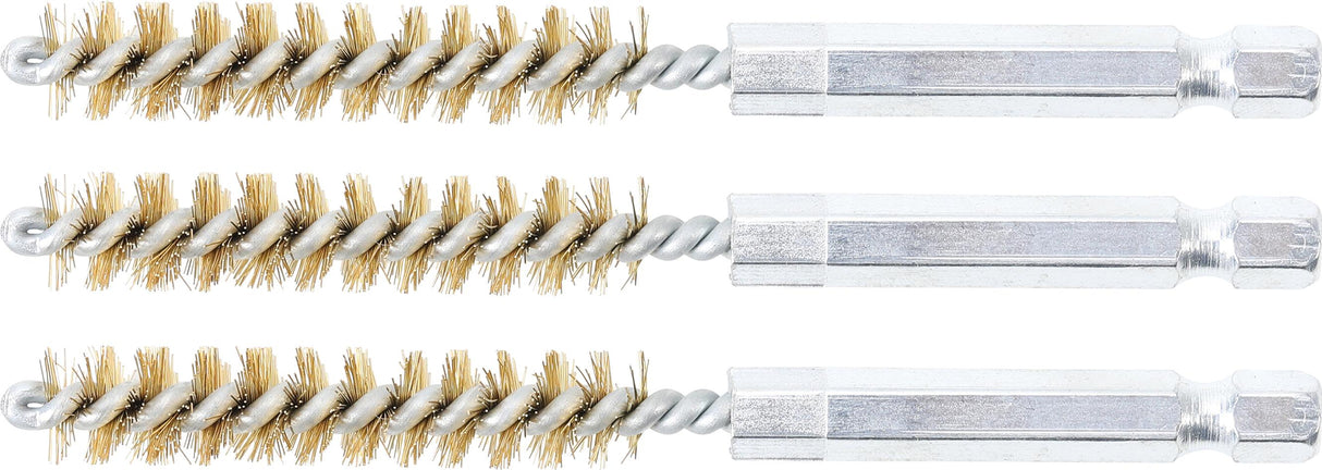 BRASS BRUSH | 9 MM | 6.3 MM (1/4") DRIVE | 3 PCS. (3078-9-M)