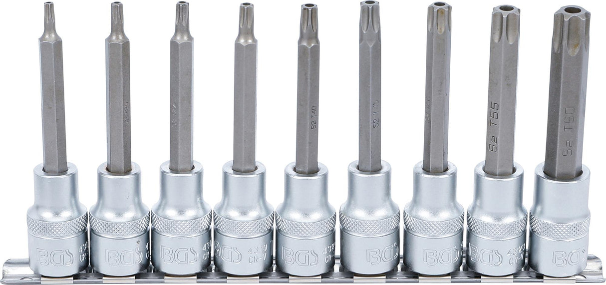 BIT SOCKET SET | 12.5 MM (1/2") DRIVE | T-STAR TAMPERPROOF (FOR TORX) | 9 PCS. (5178)