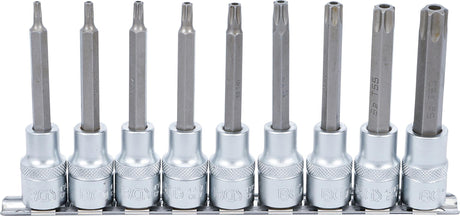 Puristettujen ruuvikärkien sarja | 12,5 mm (1/2") | T-Star turvaruuveille (Torx) T20 - T60 | 9 kpl (5178)