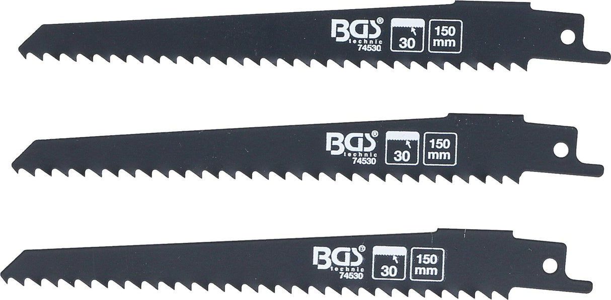 RECIPROCATING SAW BLADE SET | FOR WOOD | FOR BGS 7367 | 3 PCS. (74530)