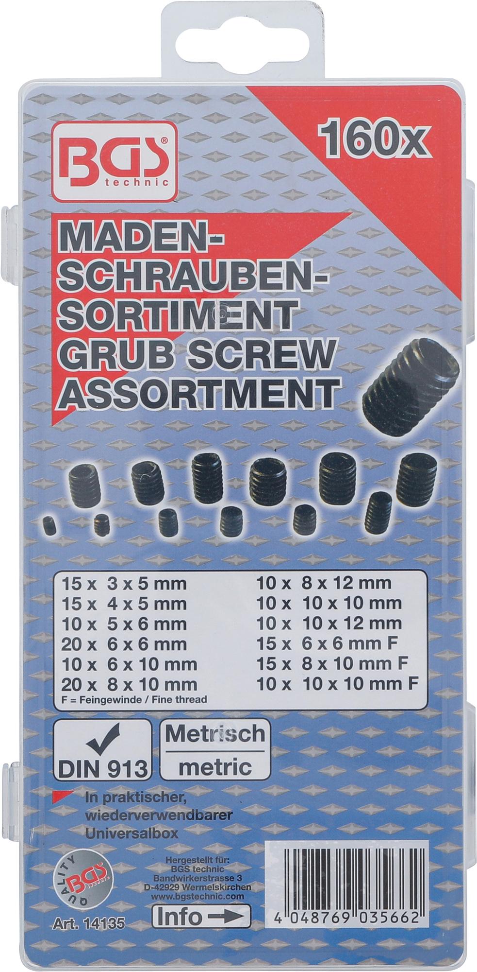 GRUB SCREW ASSORTMENT | 160 PCS. (14135)