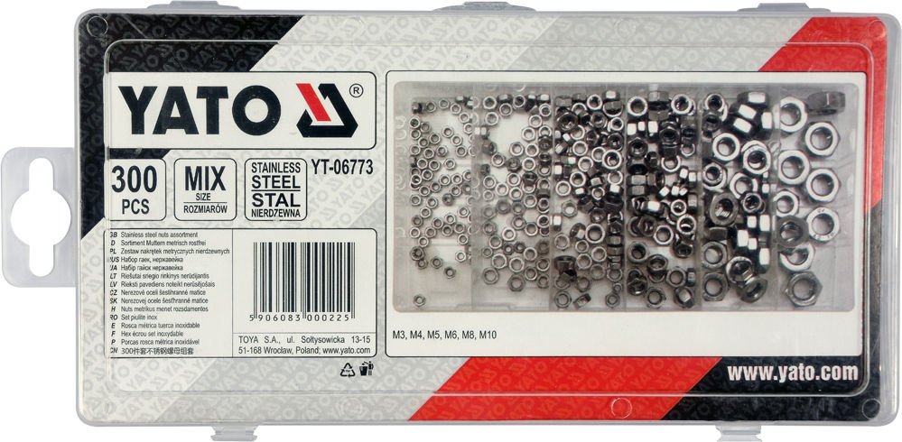 300 PCS SS STEEL NUTS METRIC ASSO (YT-06773)