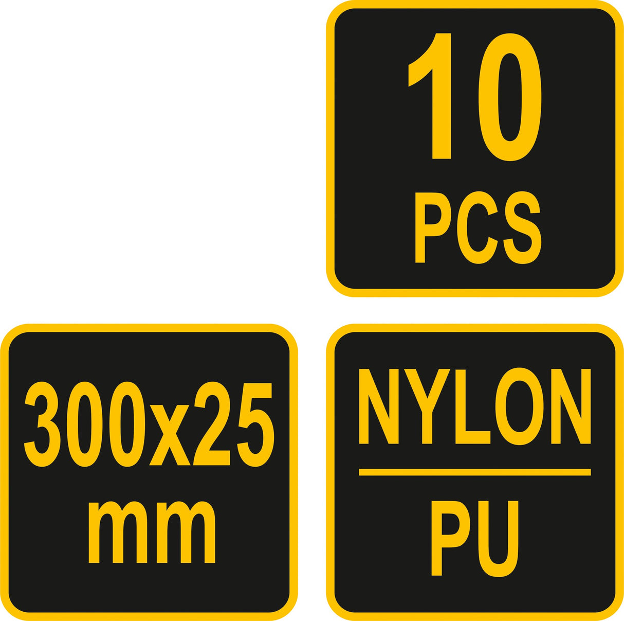 HOOK AND LOOP CABLE TIES 300MM 10PCS (73853)