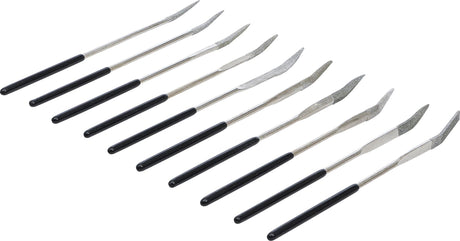 DIAMOND HOLE FILE SET | BENT | 140 X 3 MM | 10 PCS. (1921)