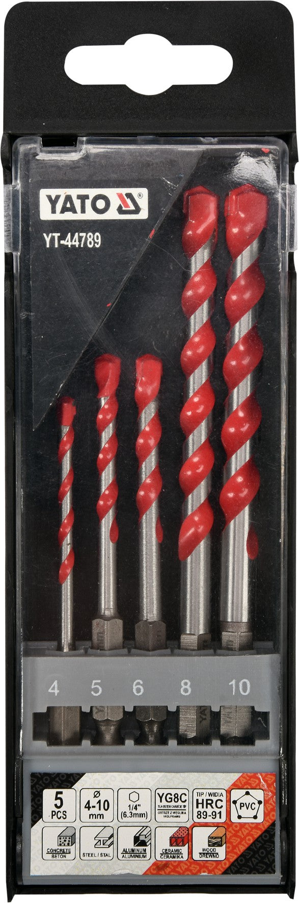 UNIVERSAL DRILLS 5PCS 4-10MM HEX (YT-44789)