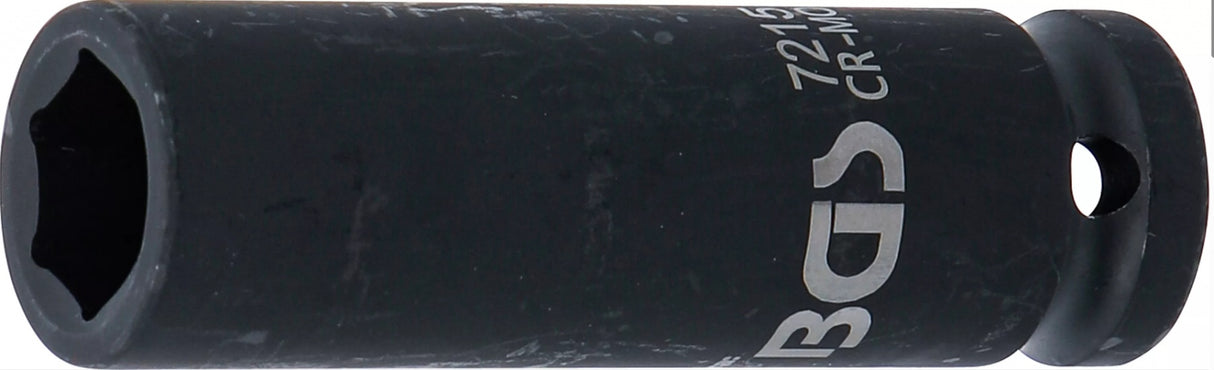 IMPACT SOCKET HEXAGON, DEEP | 12.5 MM (1/2") DRIVE | 15 MM (7215)