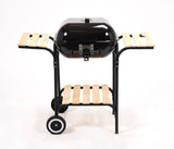 OUTDOOR BARBECUE / GRILL | WITH LID AND GRATES | WOODEN SHELVES (99581)