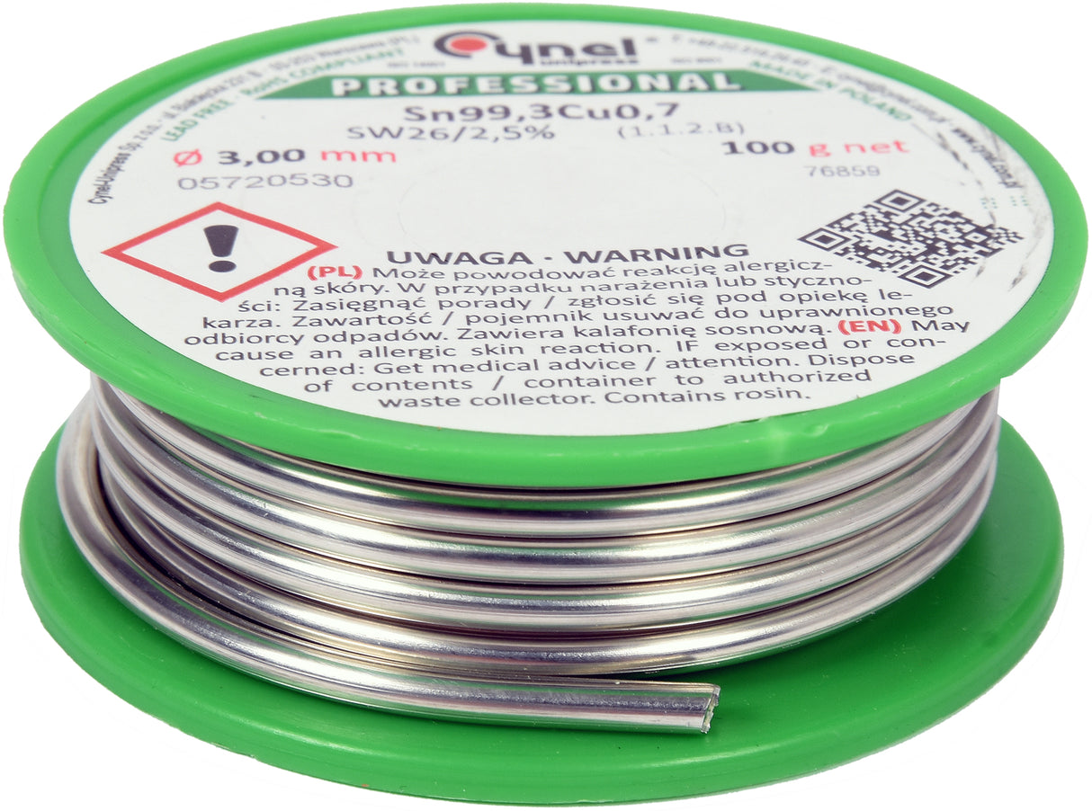 LEAD FREE SOLDER 3MM 100G (76859)
